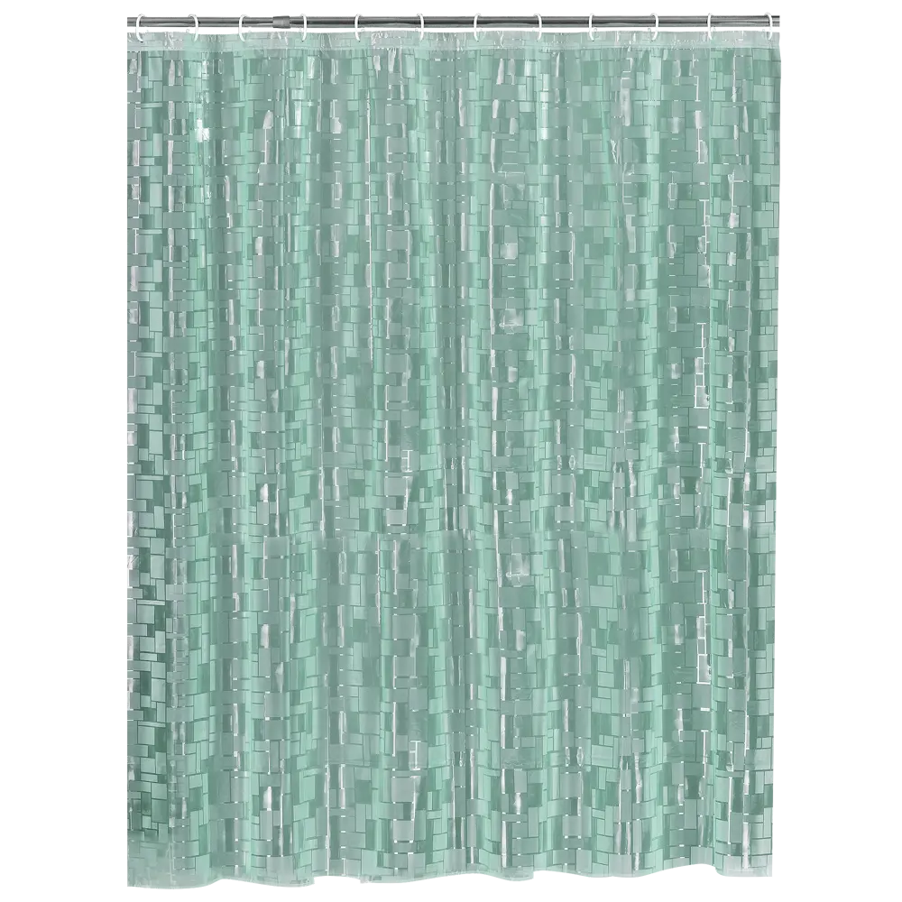 Штора для ванной с кольцами Niklen 3D 180x180 см PEVA цвет зеленый STLM-2196044 - Вид №2