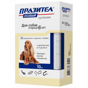 ПР0043935 Антигельминтик для собак Празител Особый суспензия для собак старше 6 лет от 5 до 25кг 10мл НПП СКИФФ
