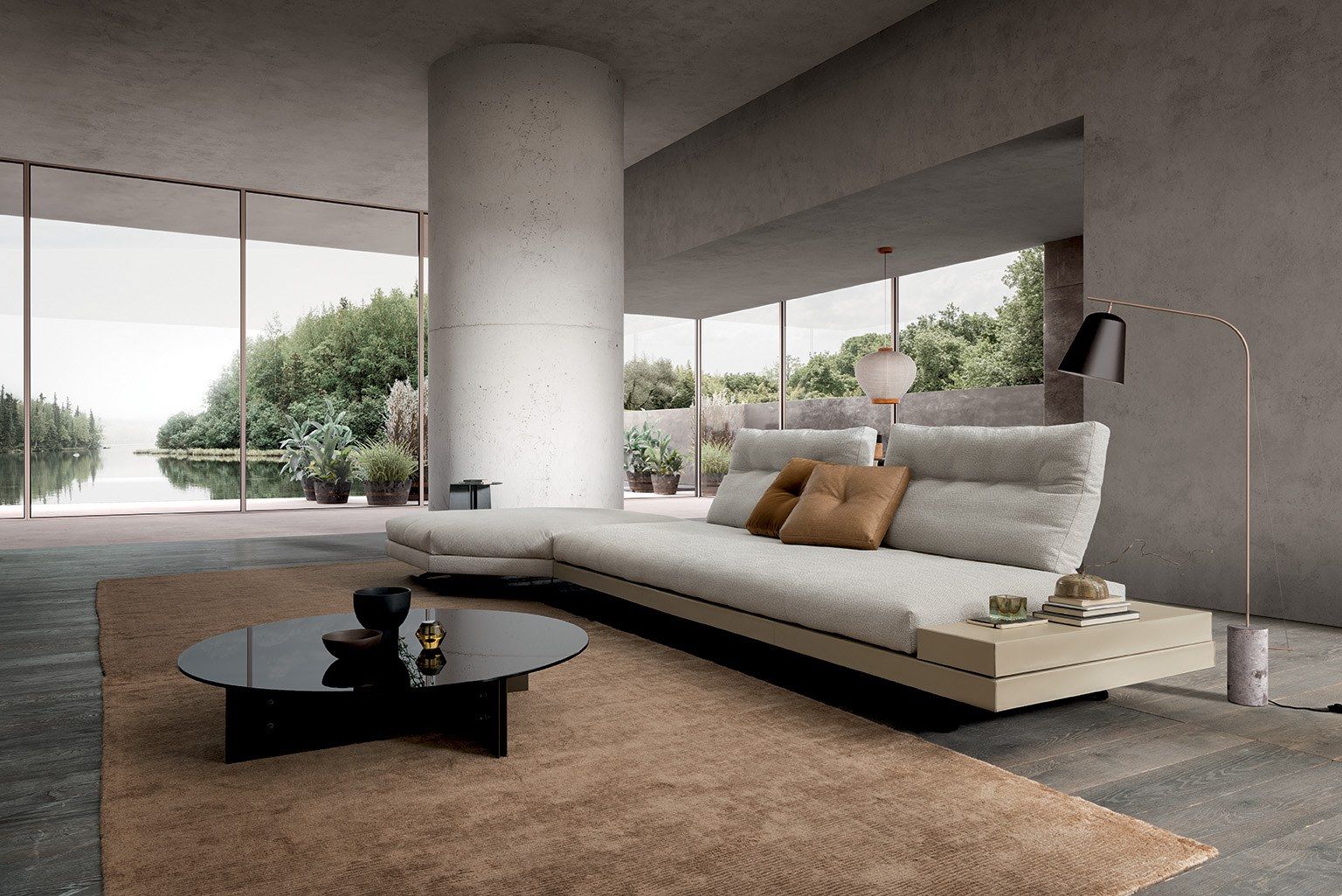 Секционный угловой диван из ткани VALENTINI камень ARCH-00081057 - Вид №9