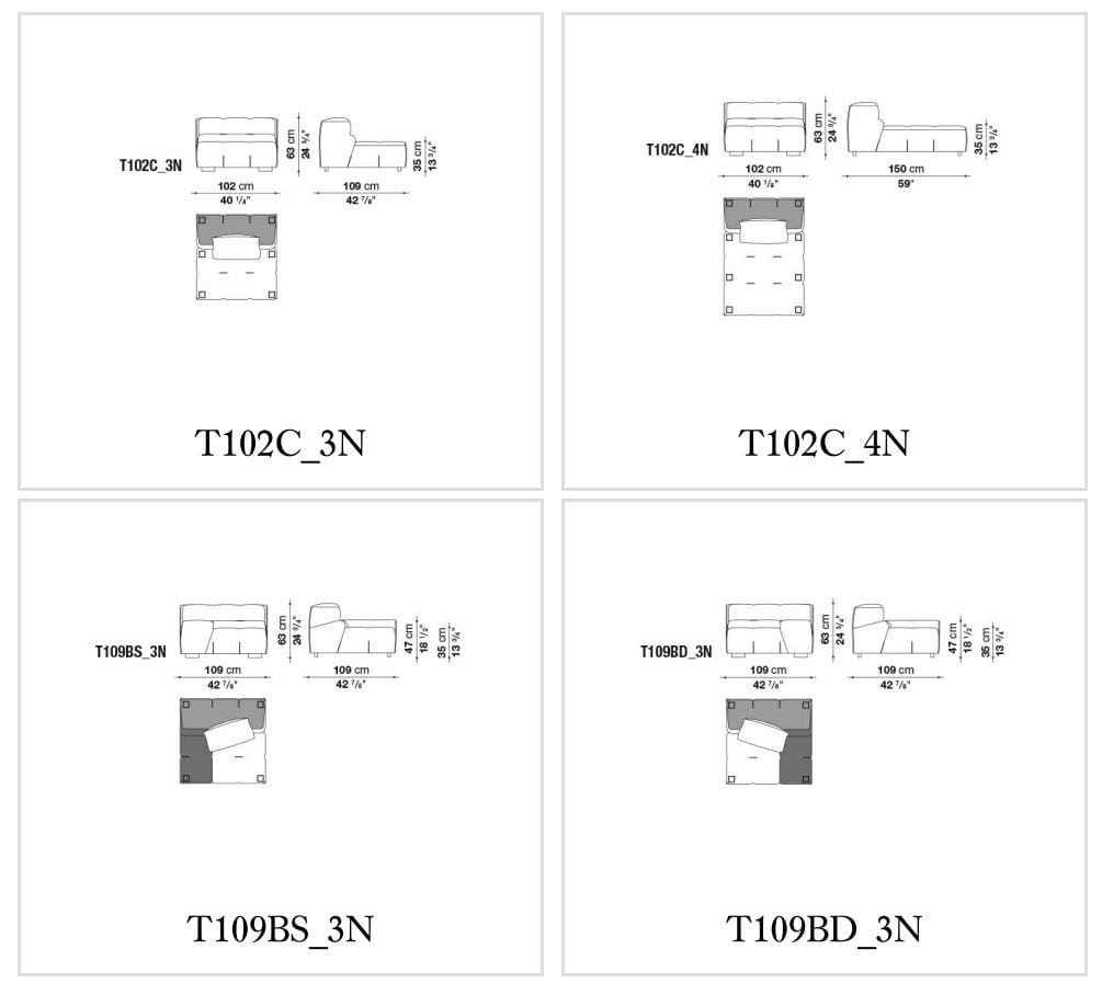Секционный диван из ткани B&B Italia Tufty-Too ARCH-00095690 - Вид №9