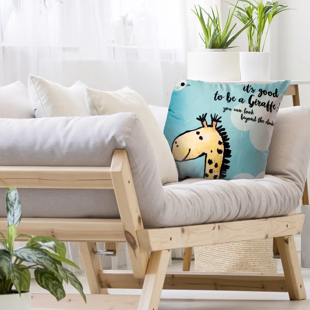 Подушка декоративная Жираф 40x40 см цвет голубой 86112122 STLM-2116456 SEASONS  - Вид №4