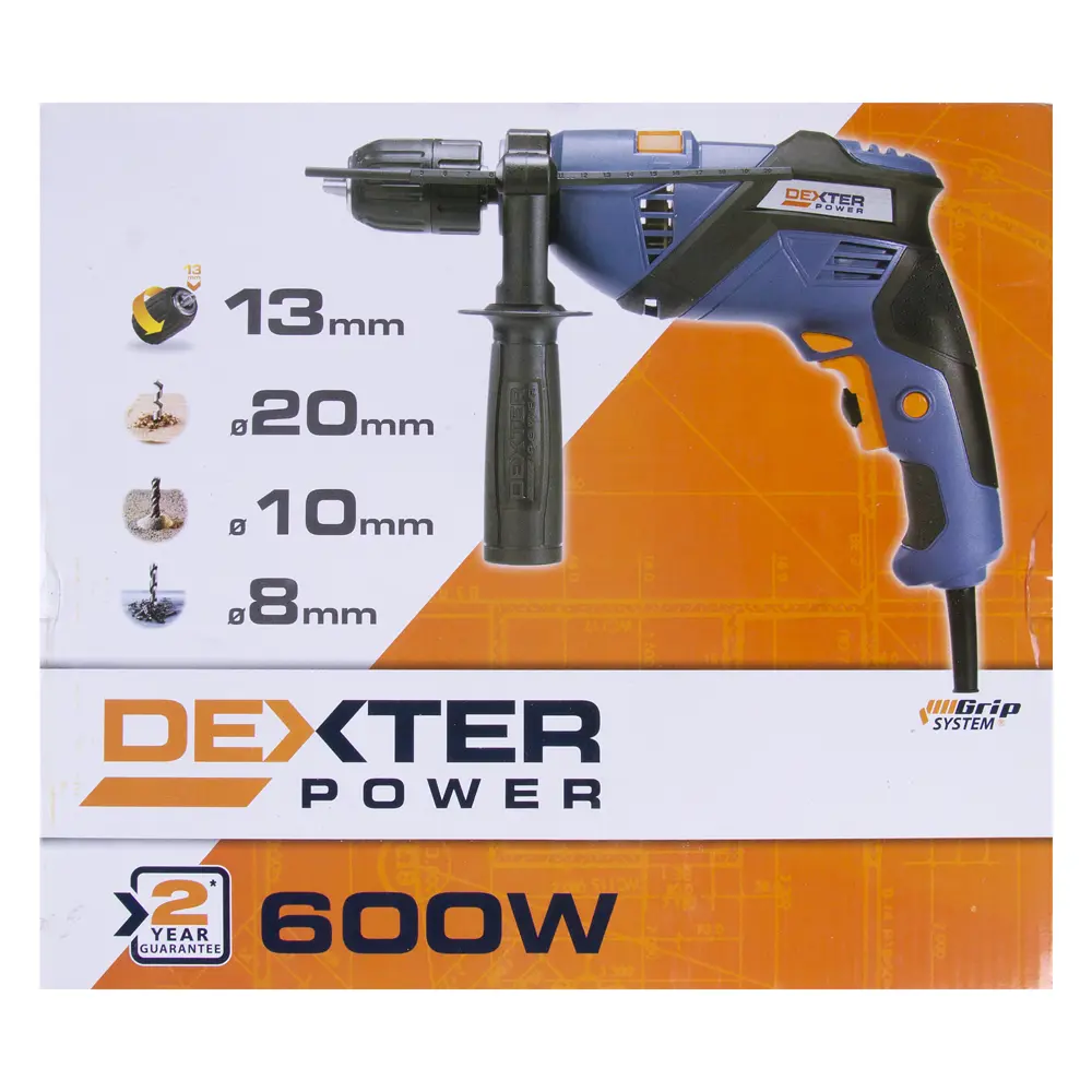 Дрель сетевая ударная Dexter 600 Вт DEXTER POWER STLM-2095314 - Вид №3