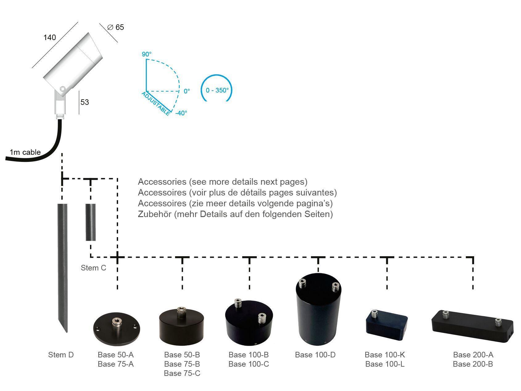 Анодированный алюминиевый светодиодный регулируемый наружный прожектор BEL-LIGHTING Lena ARCH-00057846 - Вид №3