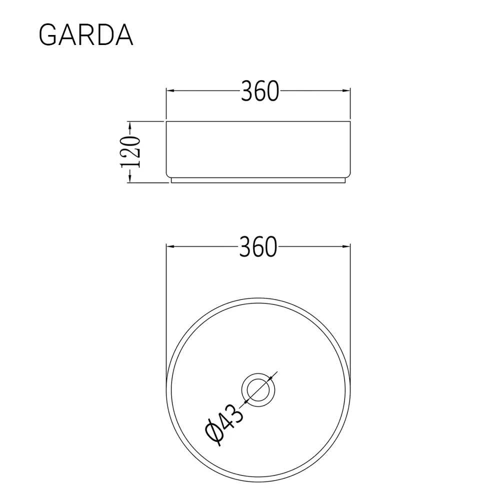 Раковина накладная Staro Garda 1237031 36см цвет белый