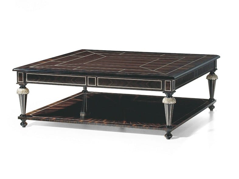 Квадратный журнальный столик из черного дерева в стиле Людовика XVI OAK Галерея ARCH-00071009