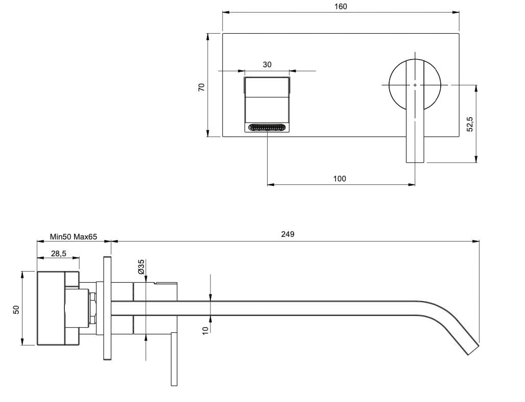Однорычажный настенный смеситель для раковины Nic только ARCH-00002347 - Вид №2