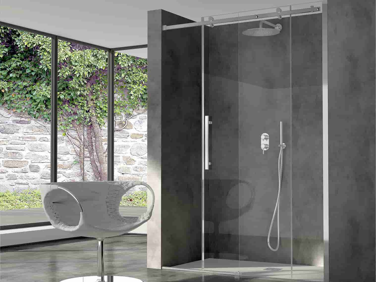 Алюминиевая и стеклянная угловая душевая кабина с раздвижной дверью CSA Box Doccia Minerva ARCH-00092318