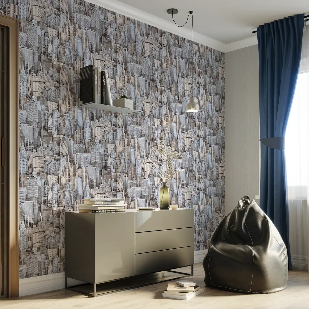 Обои флизелиновые Home Color Town серые 1.06 м HC31089-14 STLM-2173191 - Вид №3