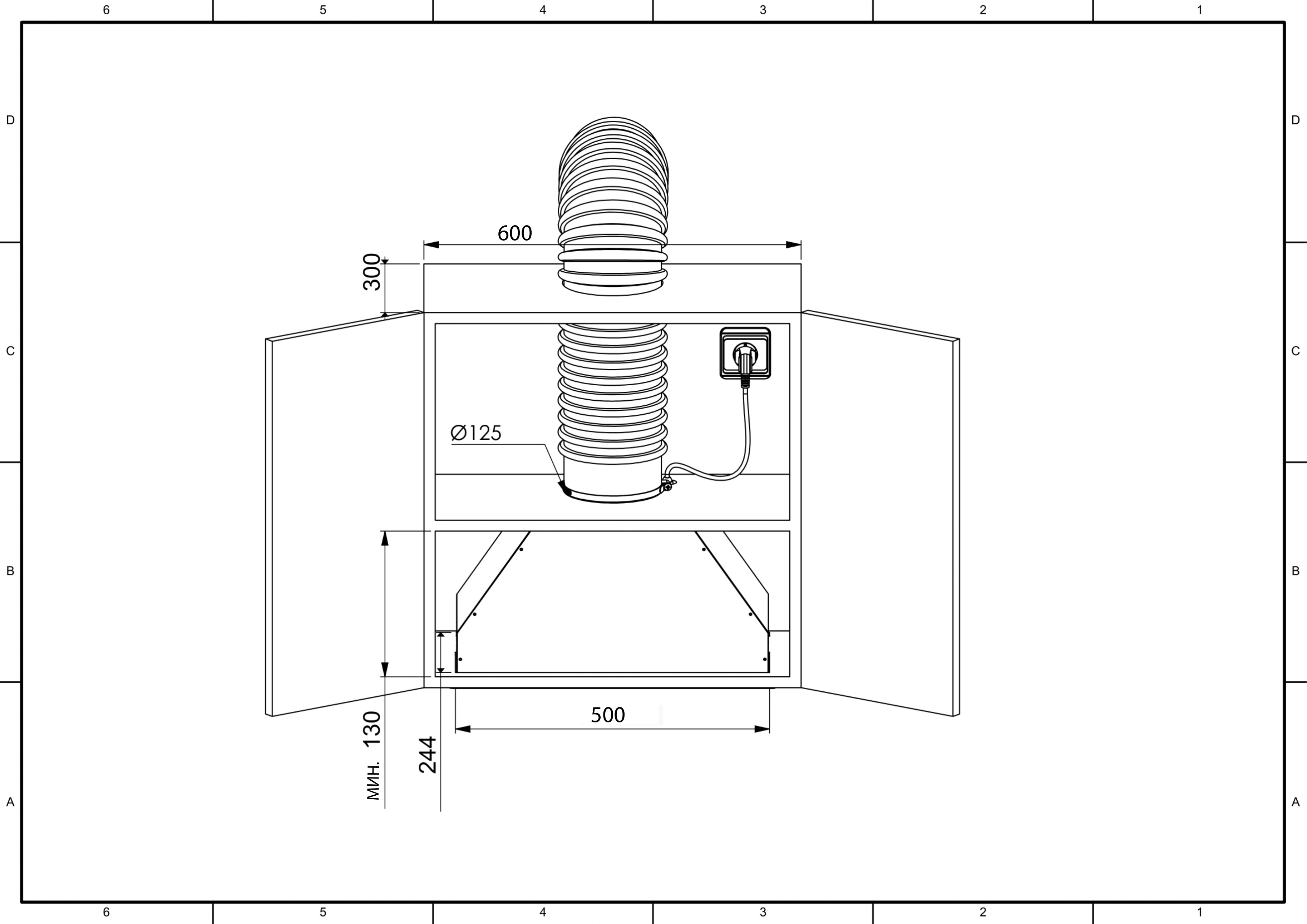 9175456 Вытяжка полновстраиваемая ZUGEL ZHI521W белый STDN-0142708 - Вид №22