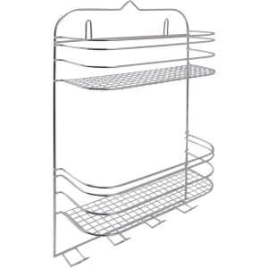 Полка для ванной ЧМЗ 501-002-03 прямая двухъярусная 29.5x46x11.6 см цвет хром