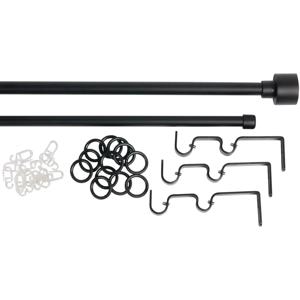 Карниз двухрядный раздвижной Inspire Круг 160-300 см цвет чёрный матовый STLM-2208354 - Вид №1