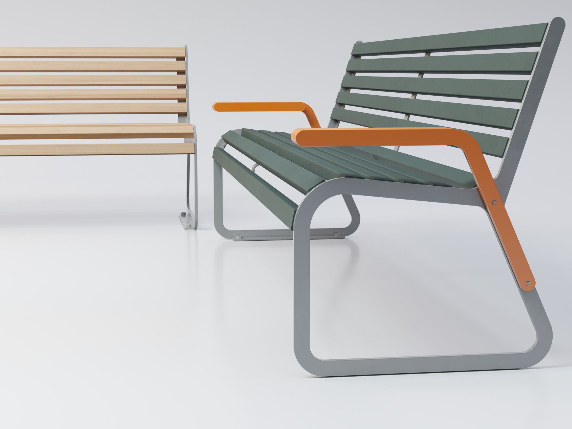 Оцинкованная стальная скамья со спинкой Viscio Urban Design VIRGOLA ARCH-00138128 - Вид №2