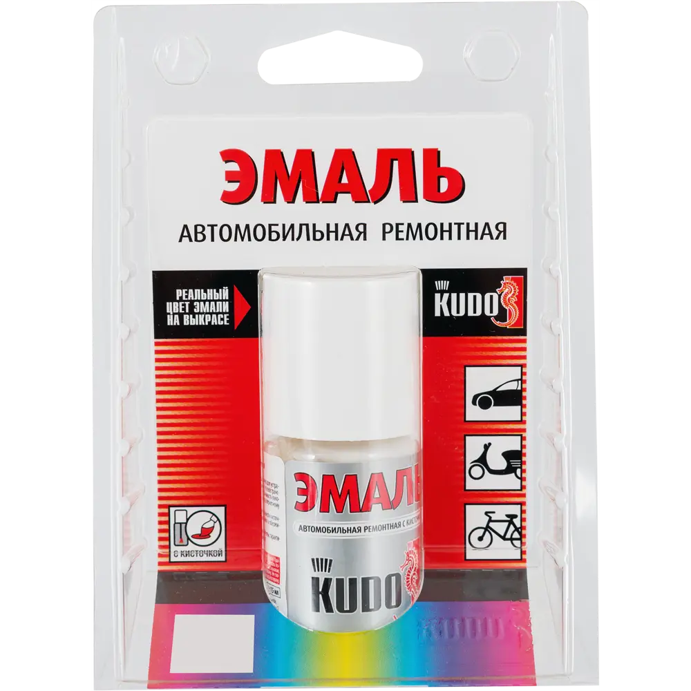 Эмаль автомобильная Kudo с кисточкой, цвет белый 202, 15 мл STLM-2043707 - Вид №2