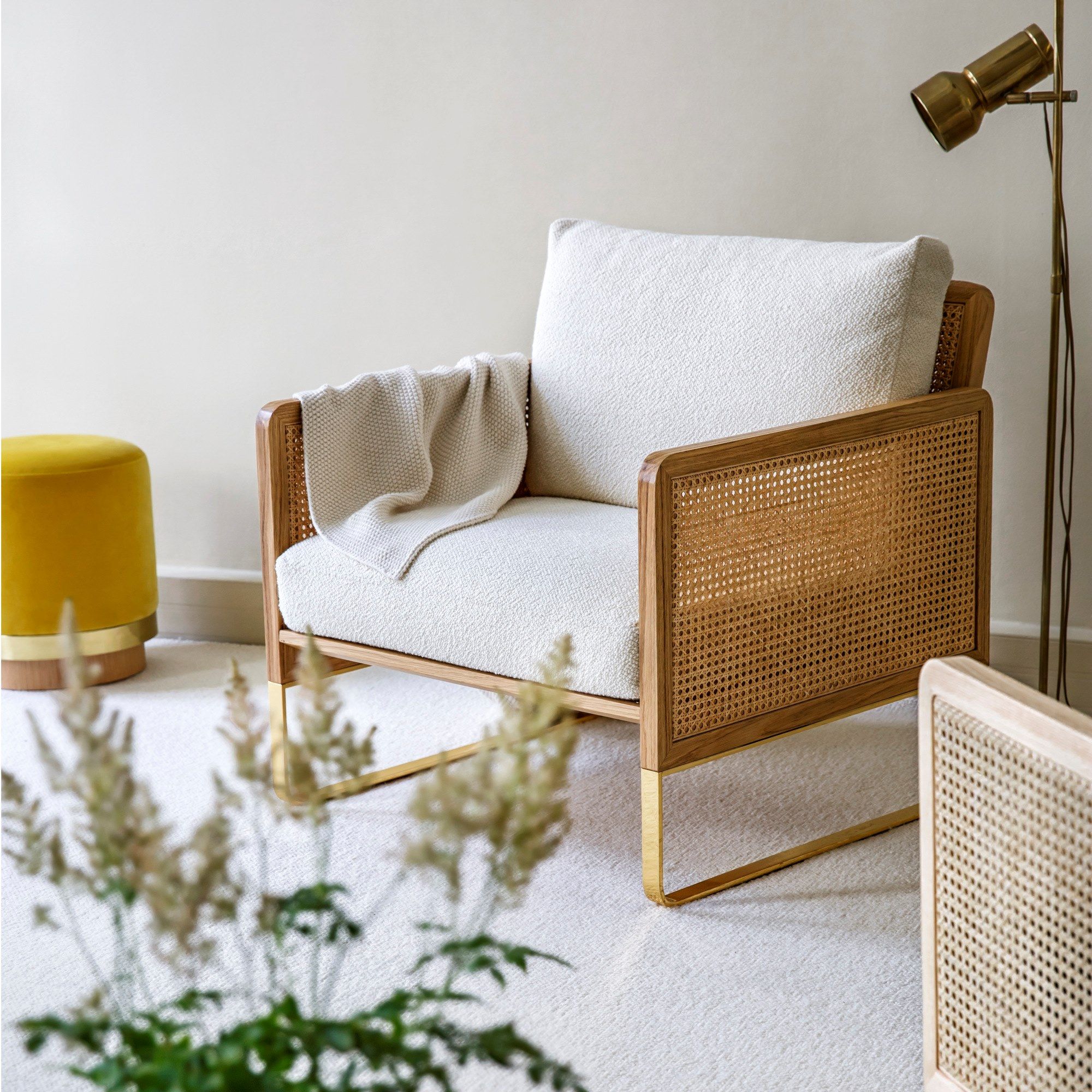 Винтажное стильное бархатное съемное мягкое кресло RED EDITION плетеная ARCH-00037426 - Вид №2