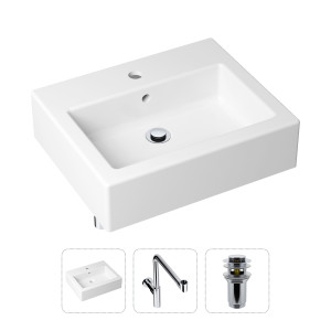 90704630 Раковина накладная 21520694 50.5см, с донным клапаном и сифоном Bathroom Sink STLM-0346413 LAVINIA BOHO