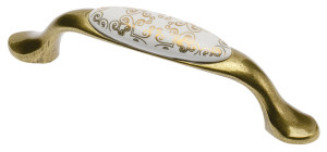 90829778 Ручка мебельная керамика дуга 96 мм UP-WP0728-РC (золотой орнамент) старое золото STLM-0402586 GTV