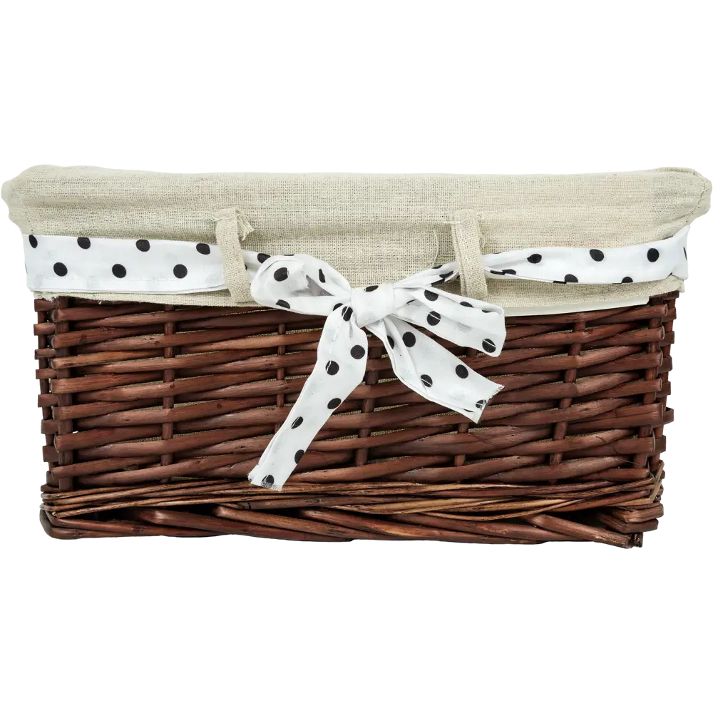 Корзина Ива с декоративным чехлом 25x14x17 см плетенье цвет коричневый STORIDEA STLM-2127412 - Вид №4