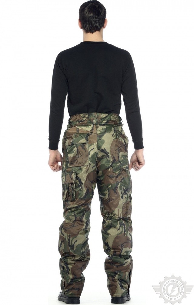 61435 Брюки камуфляжные непромокаемые зимние зеленые  Зимняя спецодежда  размер 52-54/170-176  - Вид №1