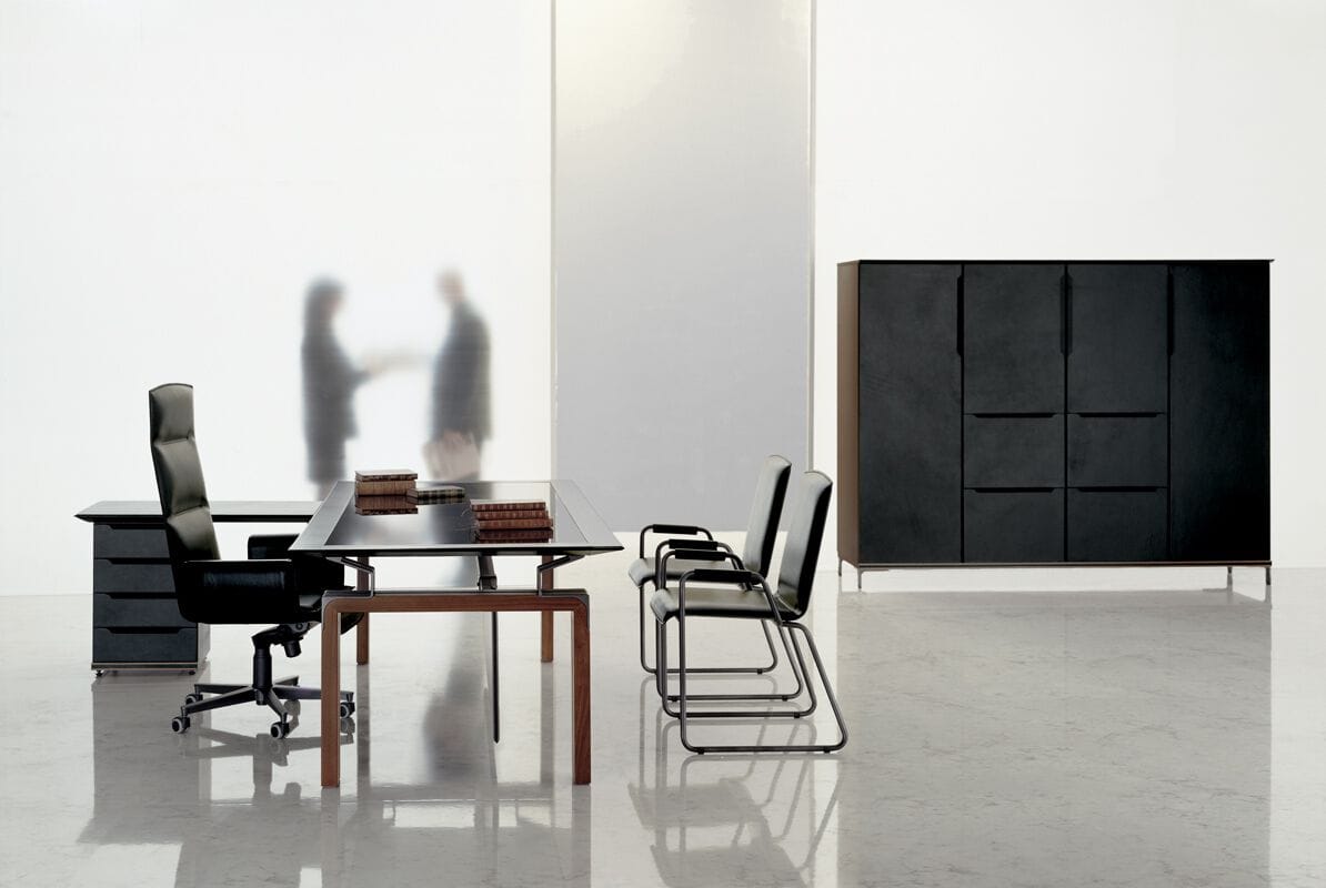 Деревянный прямоугольный рабочий стол с кожаной столешницей i 4 Mariani ARCH-00054872 - Вид №6