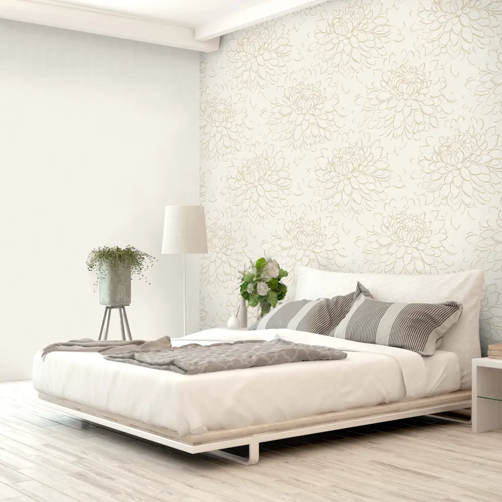 Обои флизелиновые Grandecolife Flower бежевые 1.06 м GDR142127 STLM-2194761 - Вид №4