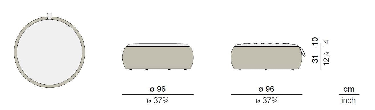 Синтетическое волокно круглый сад подножка DEDON DALA ARCH-00140605 - Вид №2
