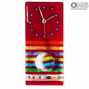 2412 ORIGINALMURANOGLASS Настенные часы с маятником Затмение - муранское стекло 13 см