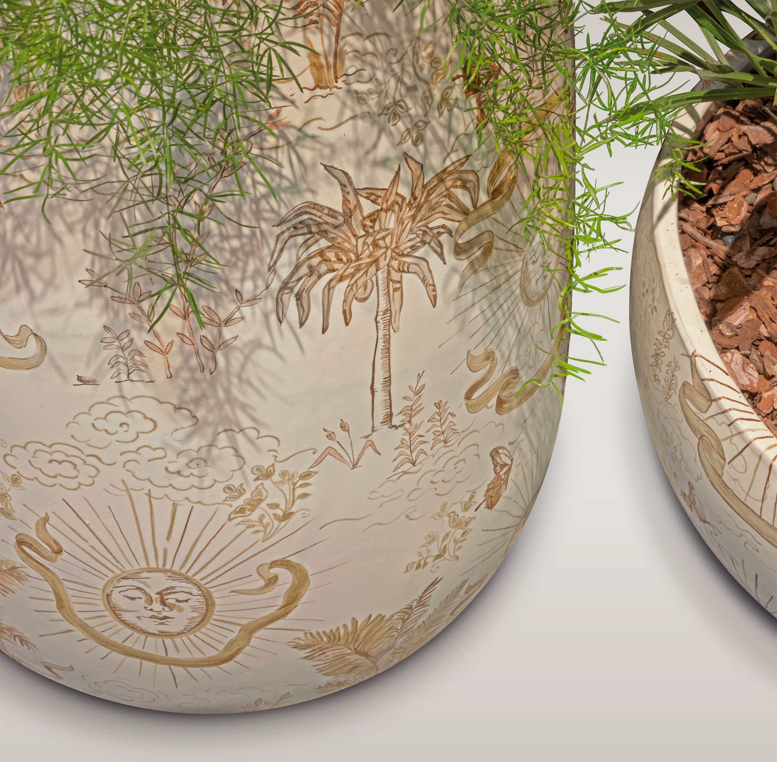 Керамический ручной работы высокий садовый горшок Longhi курорт ARCH-00138356 - Вид №6