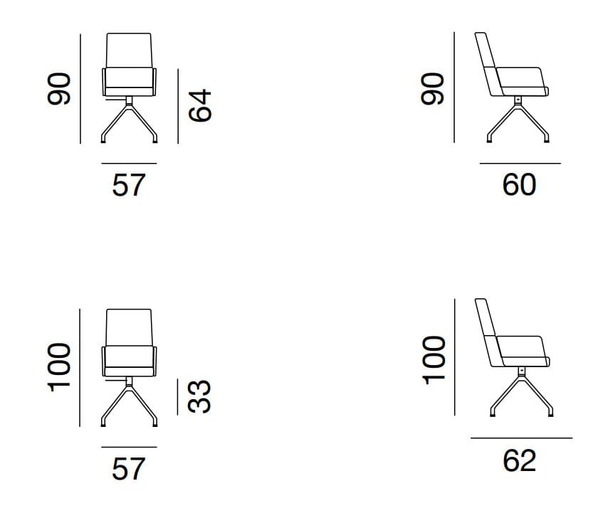 Офисное кресло с регулируемой высотой из кожи и ткани на насесте de Sede DS-414 ARCH-00049915 - Вид №5