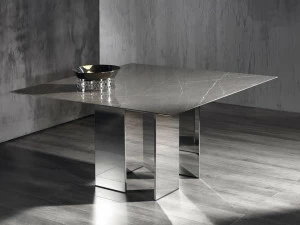 ACERBIS Квадратный мраморный стол со стальным основанием