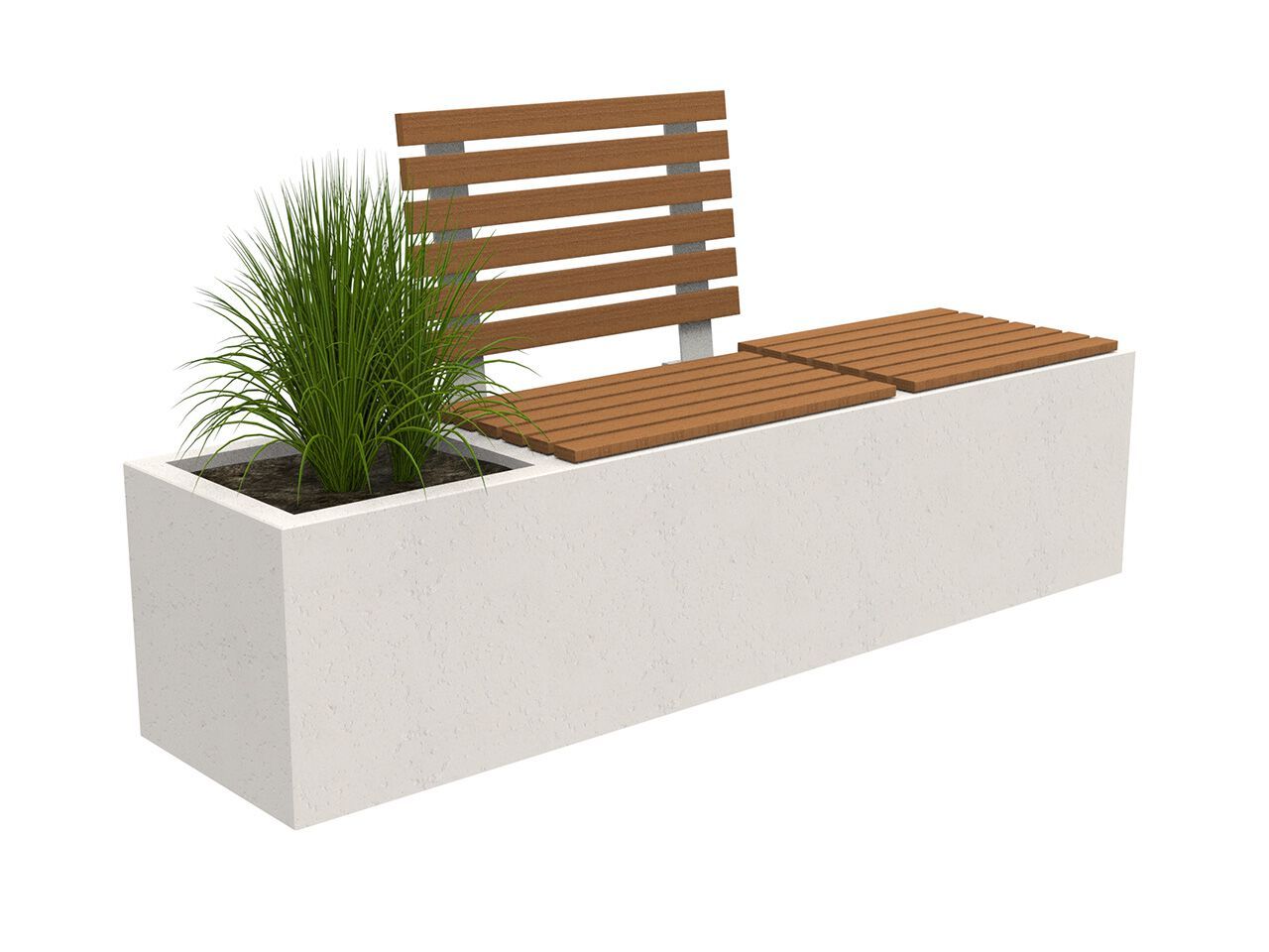 Бетонная скамейка со встроенной плантатором Lazzari Афина ARCH-00057093 - Вид №1