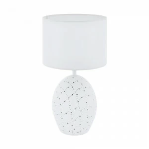 Настольная лампа керамическая белая с абажуром 47,5 см Montalbano 98382 EGLO ВАЗА 00-3834727 Белый