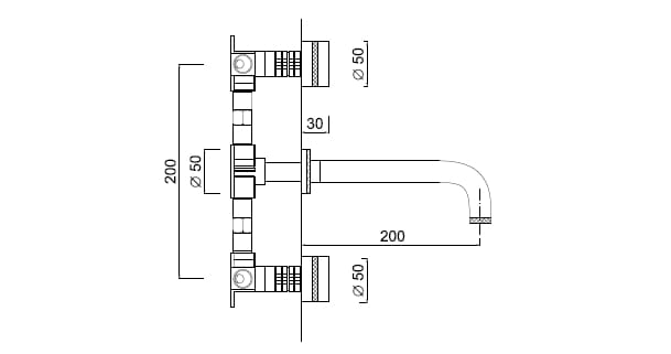 Настенный смеситель для раковины с 3 отверстиями Rubinetteria Giulini MyRing Deluxe ARCH-00004706 - Вид №1