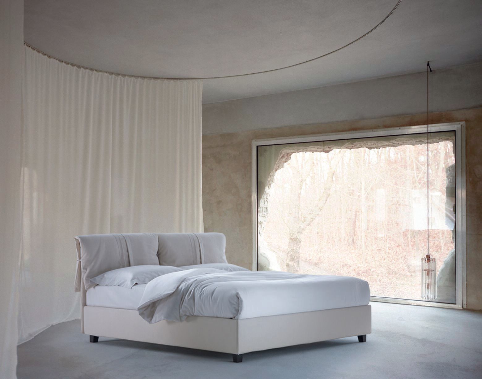 Съемная двуспальная кровать из ткани с мягким изголовьем GRUPPO FOX ночь Фокса ARCH-00023671 - Вид №3