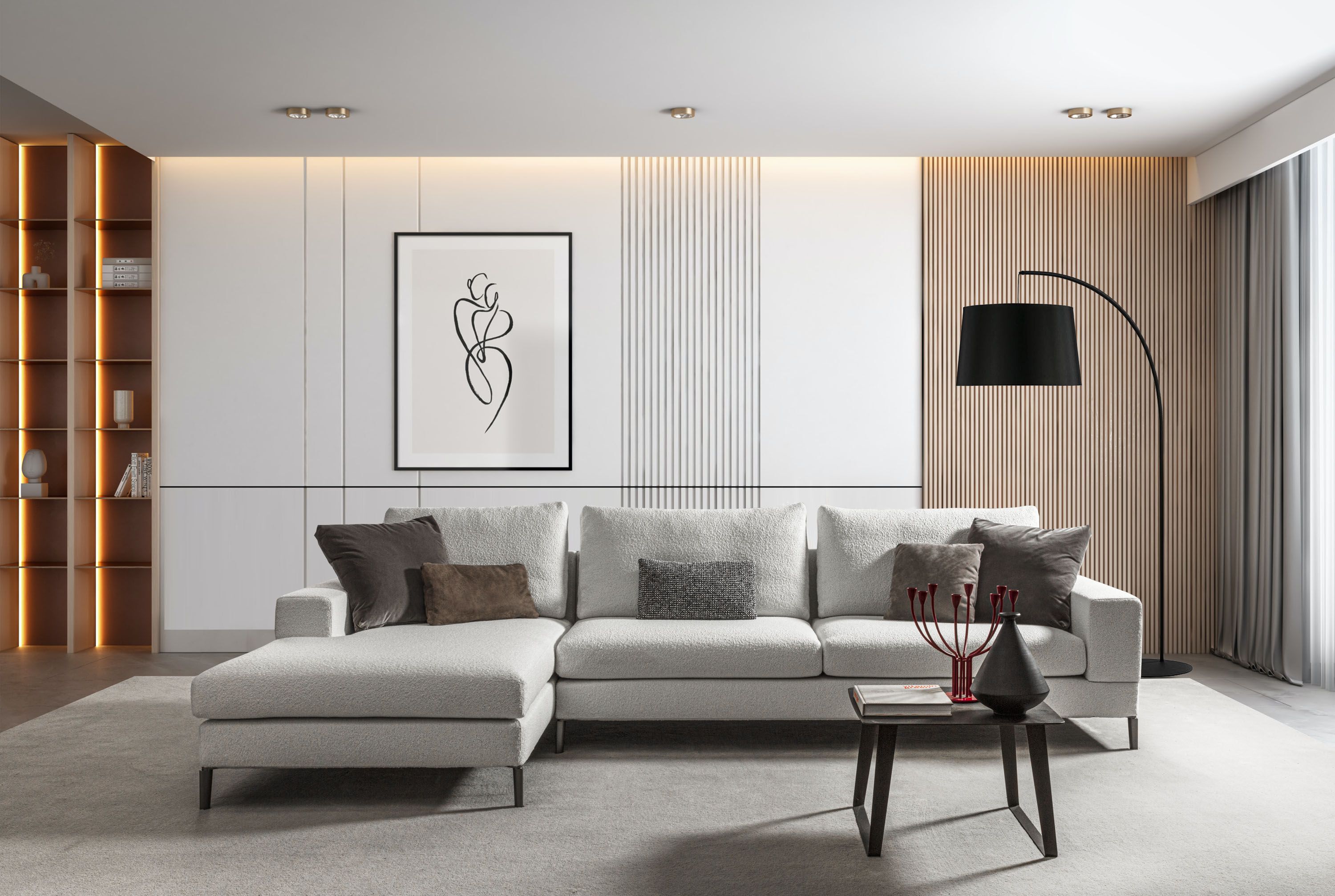 Съемный тканевый диван с полуостровом GRUPPO FOX день Фокса ARCH-00013837