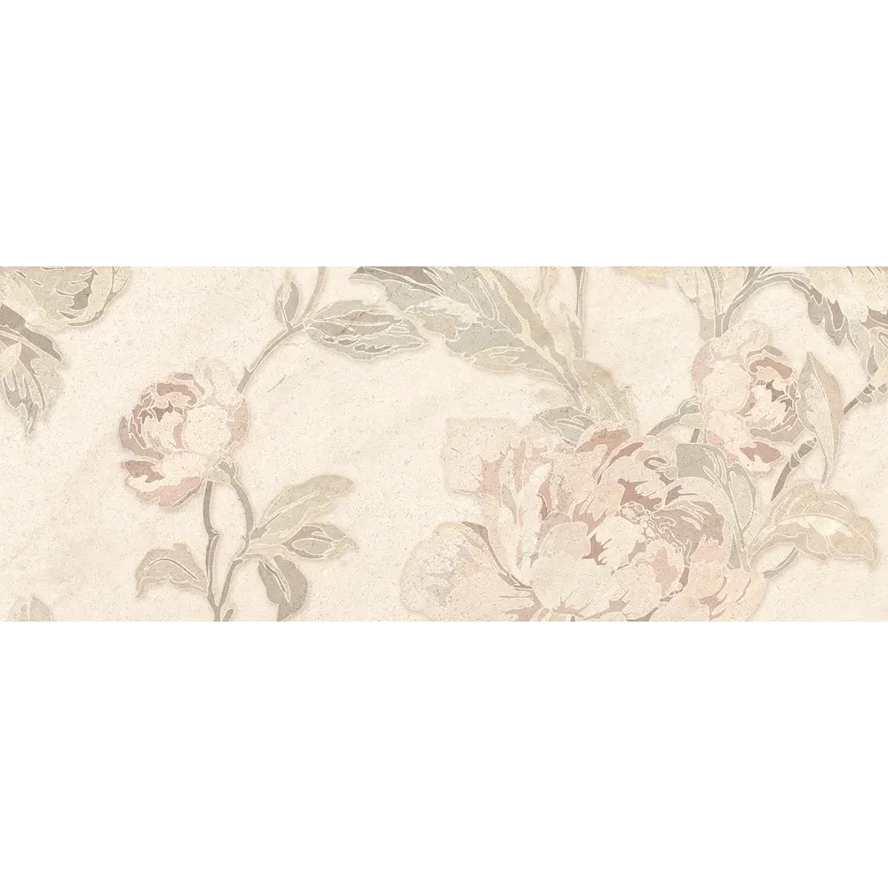 Декор настенный Пиона №2 20x50 см цвет бежевый Golden Tile STLM-2211910