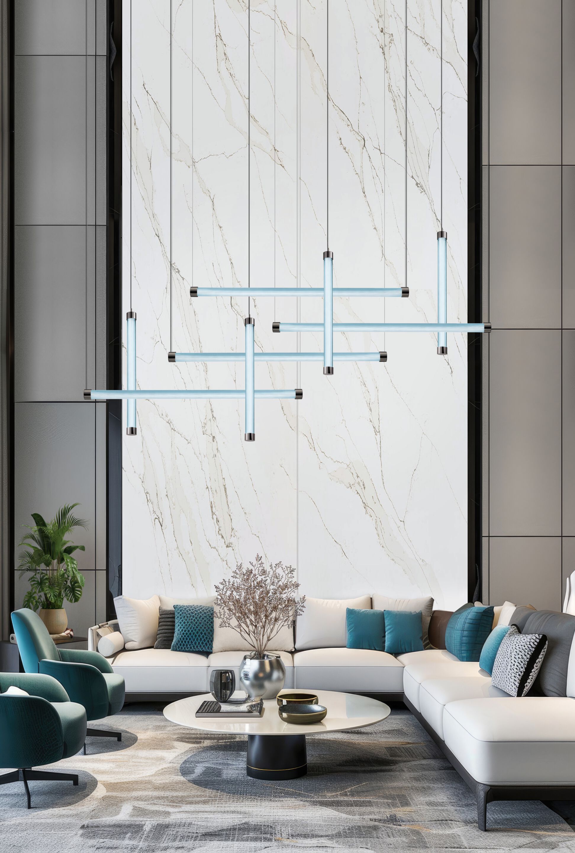 Подвесной светильник из боросиликатного стекла Euroluce Lampadari текстура ARCH-00070556 - Вид №3