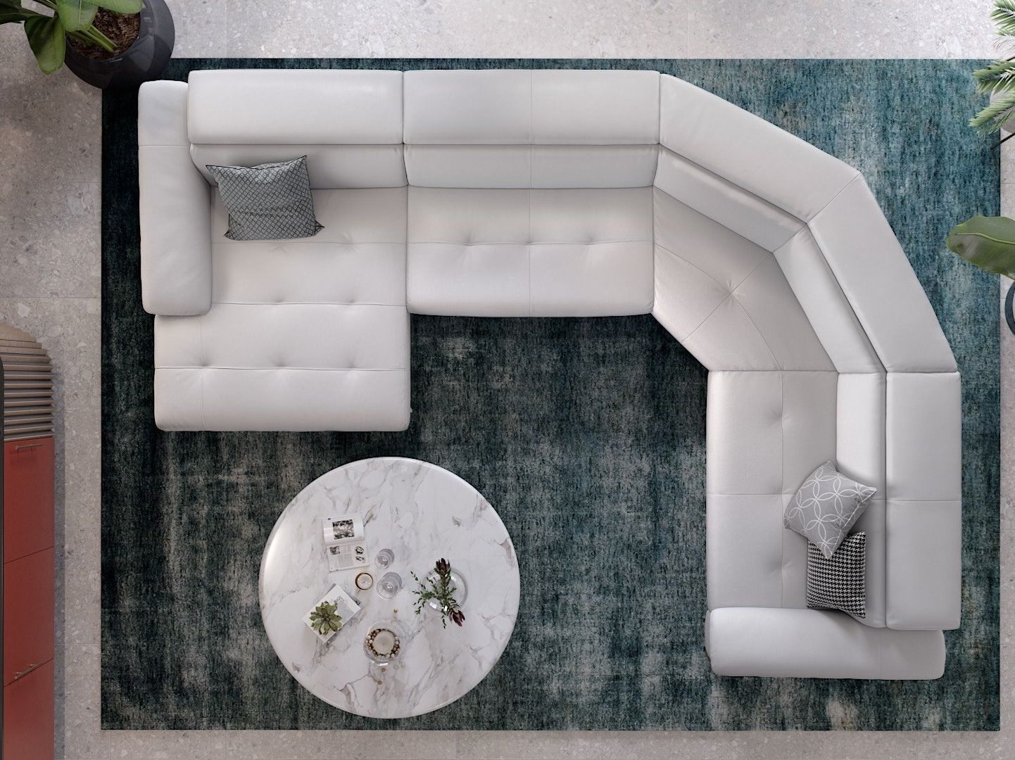 Кожаный диван с полуостровом Sofanella Stella ARCH-00128983 - Вид №2