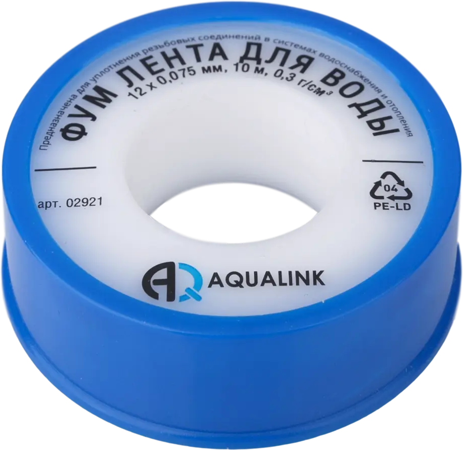 90492065 Лента Фум Aqualink для воды 12x0.075 мм 10 м 10 шт. STLM-0250239