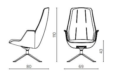 Тканевое вращающееся кресло с подлокотниками True Design Hive ARCH-00150025 - Вид №1