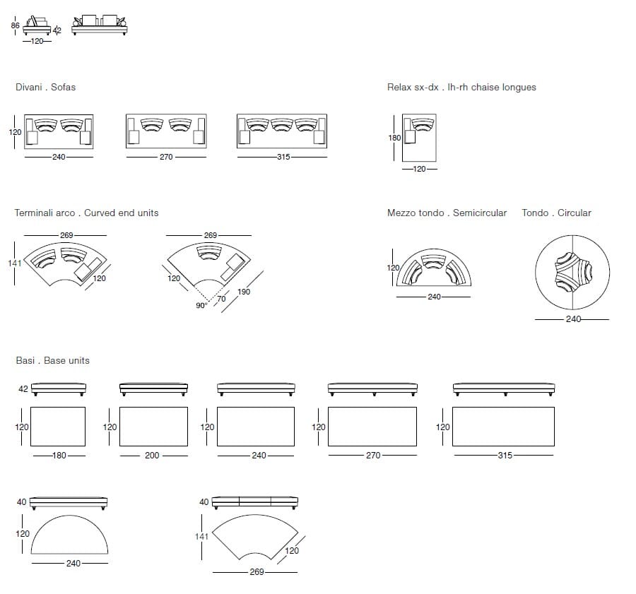 Изогнутый диван из ткани Dema FLY ARCH-00108347 - Вид №7