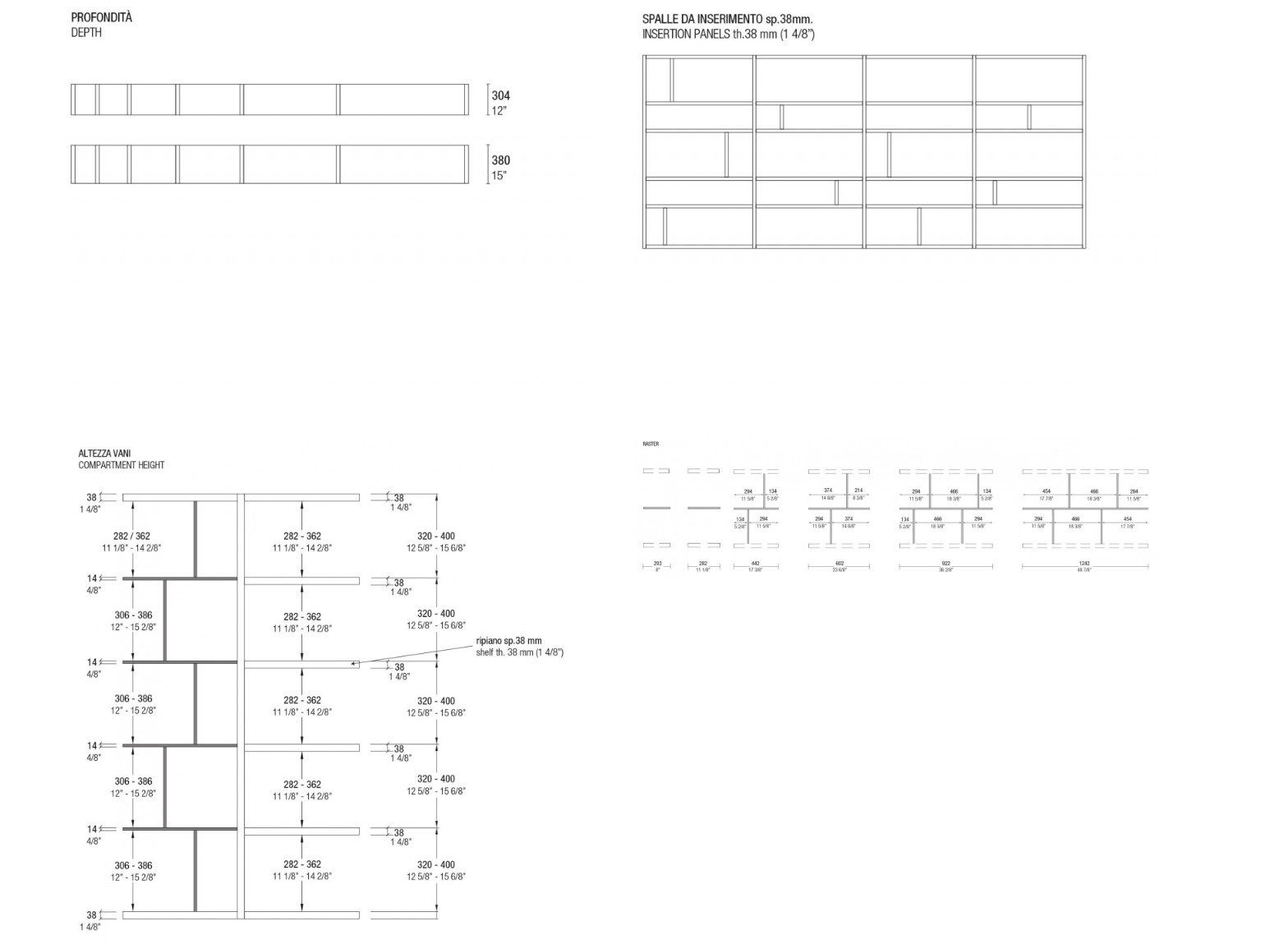 Напольная полка с лакированной стенкой с раздвижными дверями MisuraEmme CROSSING ARCH-00067515 - Вид №3