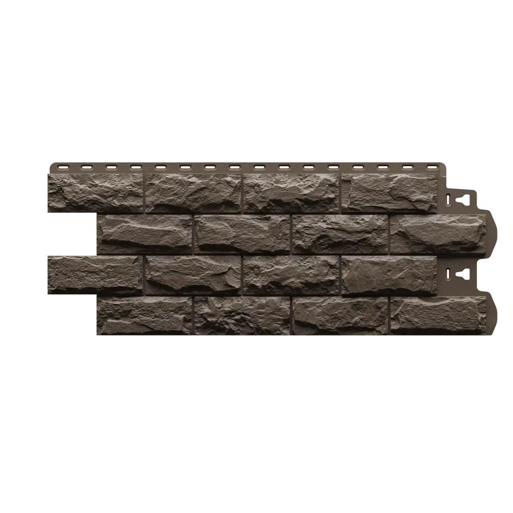 Панель фасадная виниловый Docke Dacha Доломит камень 1.16 м 0.43 м² темно-коричневый DÖCKE Дюфур STLM-2053882