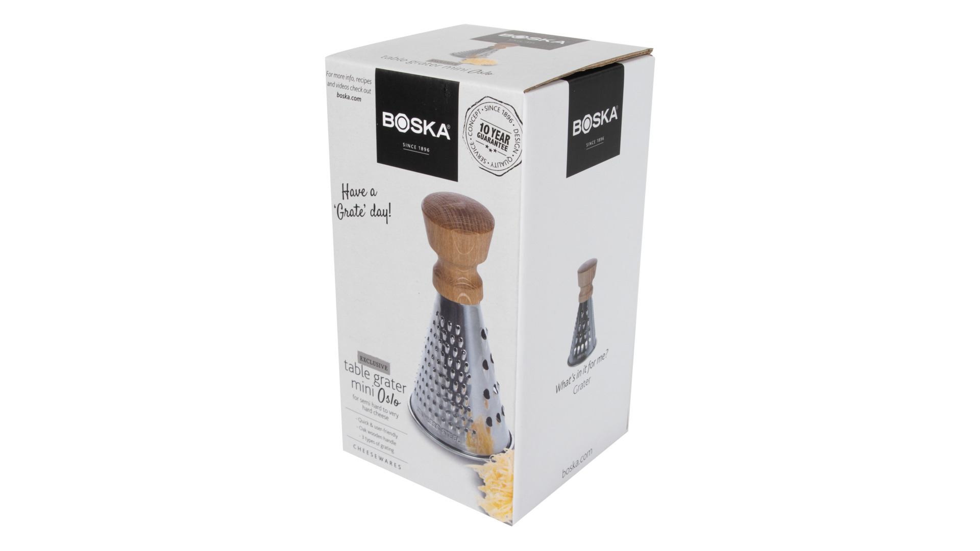 10599405 Boska Тёрка для сыра настольная круглая Boska "Осло мини" Д8,5хН15см,сталь, дуб, п/у Сталь  - Вид №3