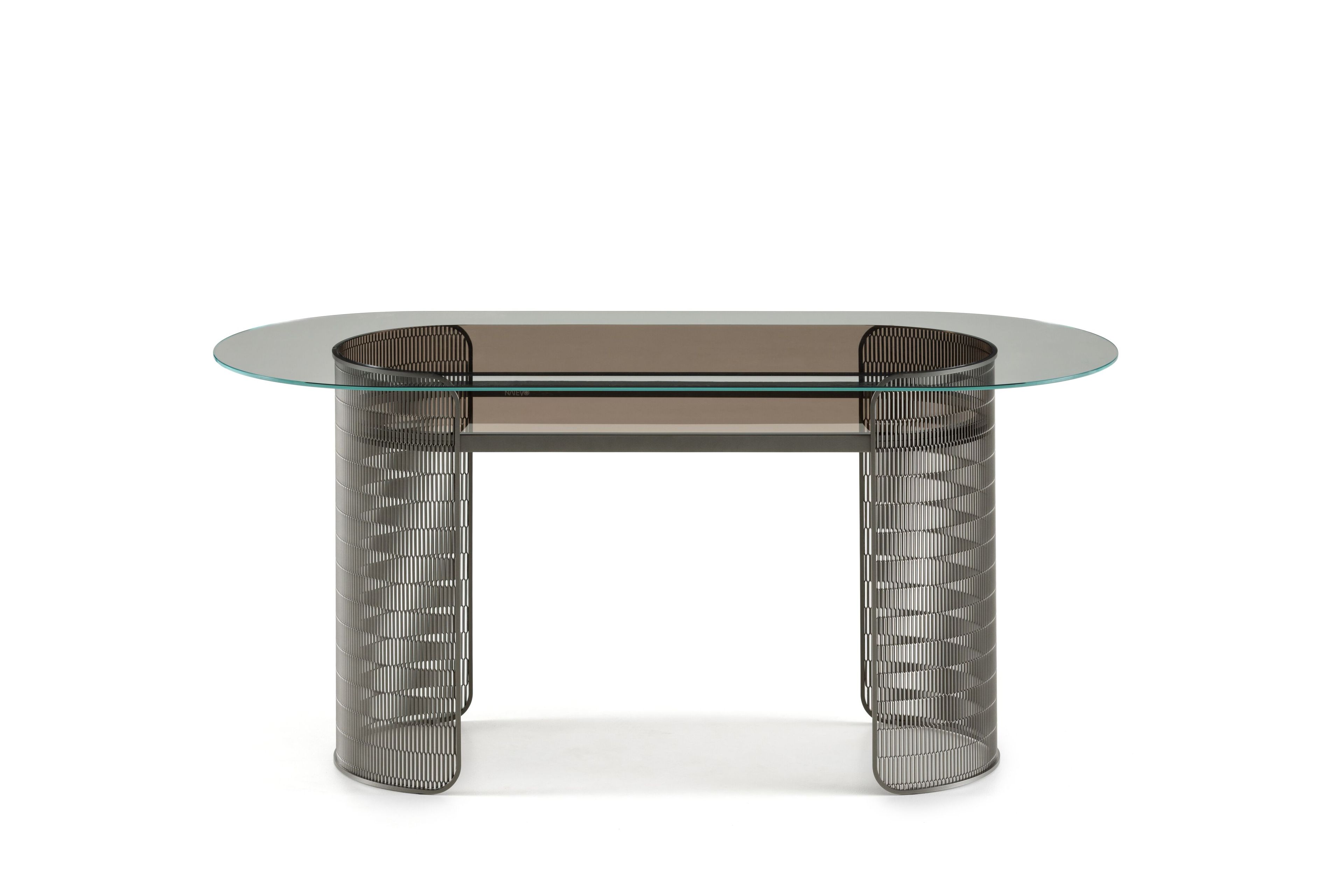 Изогнутый стол из проволочной сетки со стеклянной столешницей Natevo самогон ARCH-00059446 - Вид №2