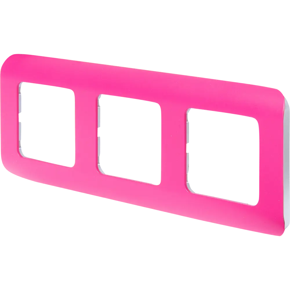 Рамка для розеток и выключателей Lexman Cosy 3 поста, цвет фуксия STLM-2209112 - Вид №1