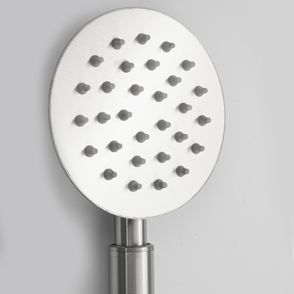 GFmark - Лейка для душа круглая, ПЛОСКАЯ, АНТИВАНДАЛЬНАЯ, из нержавеющей стали марки SUS 304, код: 6016  - Вид №4