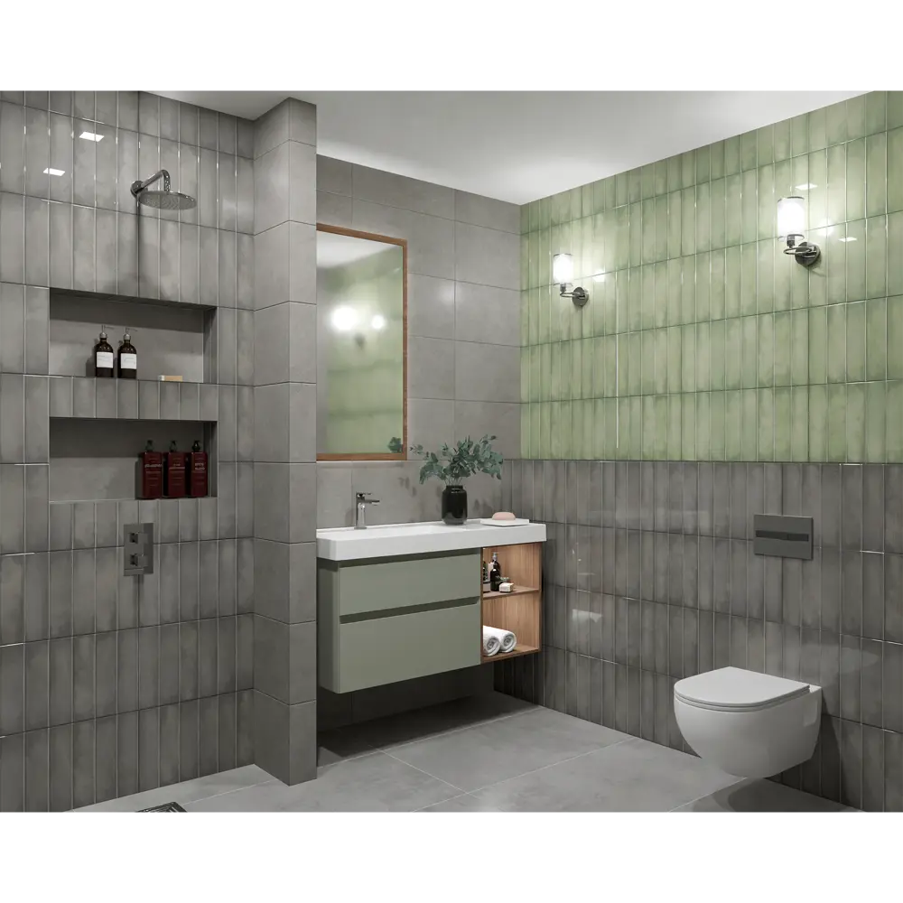 Настенная плитка Azori Cruise графитовая глянцевая для ванной 89401957 STLM-1576451 - Вид №5