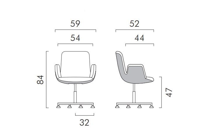 Офисное кресло с 4 спицами и спинкой из Baydur® FREZZA цветок лотоса ARCH-00123799 - Вид №2