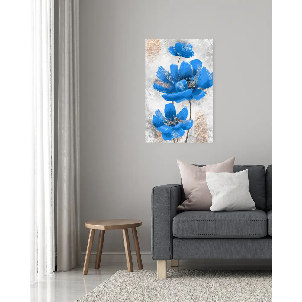 Картина на холсте Синие цветы 40x60 см Постер-лайн STLM-2088601 - Вид №1