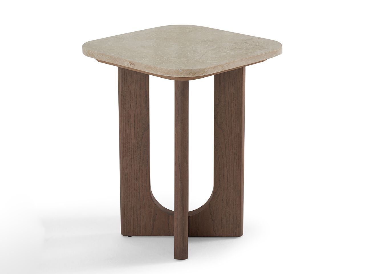 Деревянный квадратный журнальный столик с травертиновым верхом NDESIGN Ezora ARCH-00091957 - Вид №1
